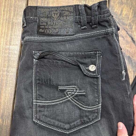Men’s ASAP AKADEMIKS Small Arms Patrol Jeans, Black, 36x32, Vtg, Y2K, Distressed - Picture 3 of 11